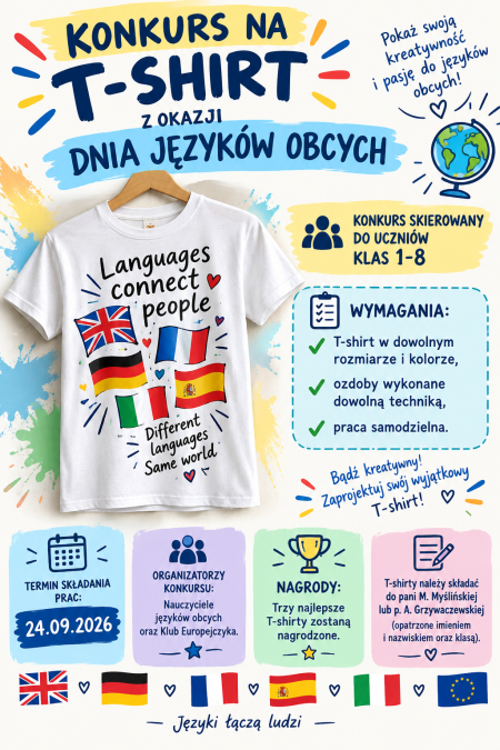 Konkurs na t-shirt z okazji Dnia Języków Obcych